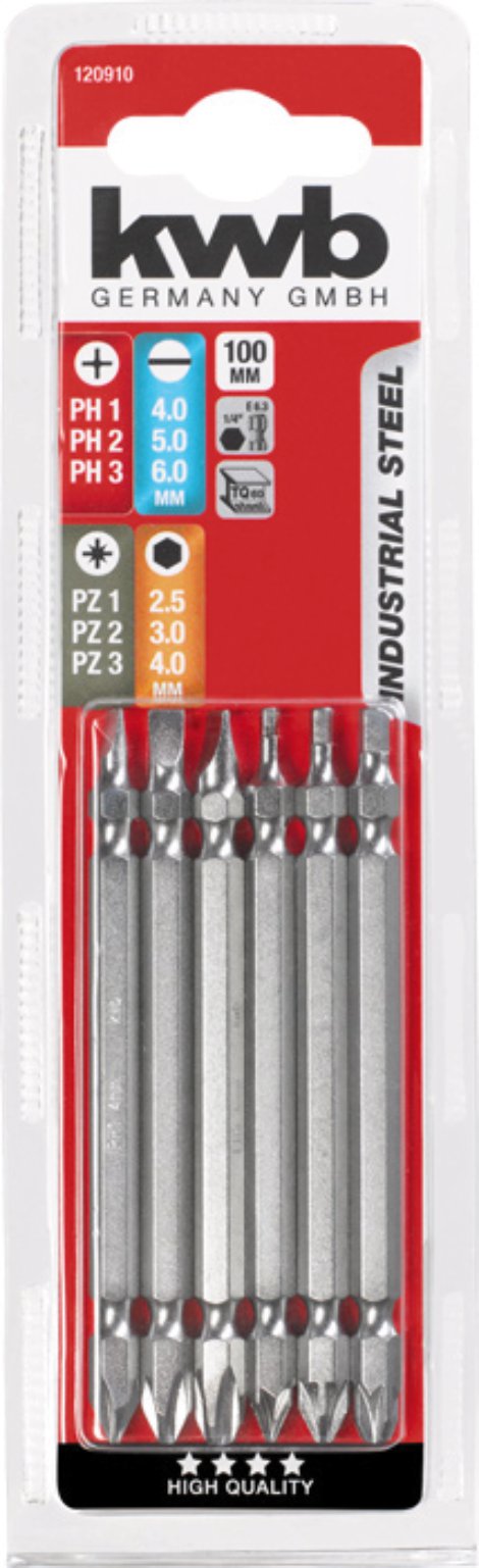 KWB Doppel-Bit-Set 100 mm 6-tlg.