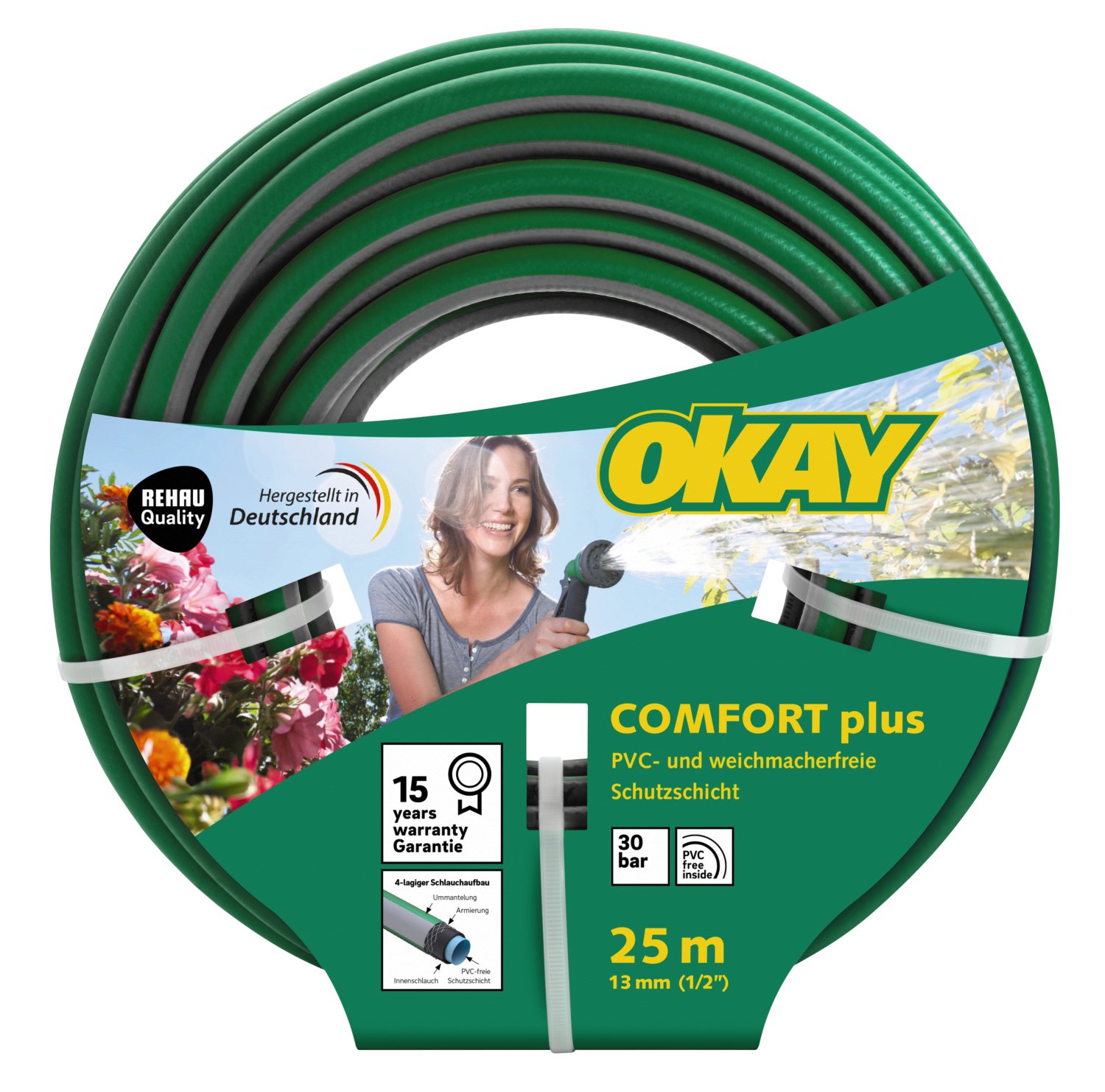 OKAY Gartenschlauch Comfort 1/2" 25 m