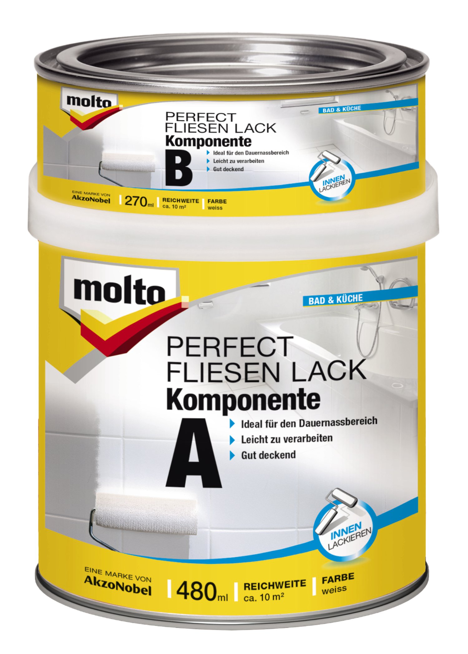 MOLTO Fliesenlack Weiß 750 ml