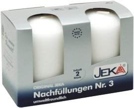 JEKA Nachfüllung für Glas-Grablicht Nr. 3, Weiß 2 Kerzen à  60x80 mm(ØxH)