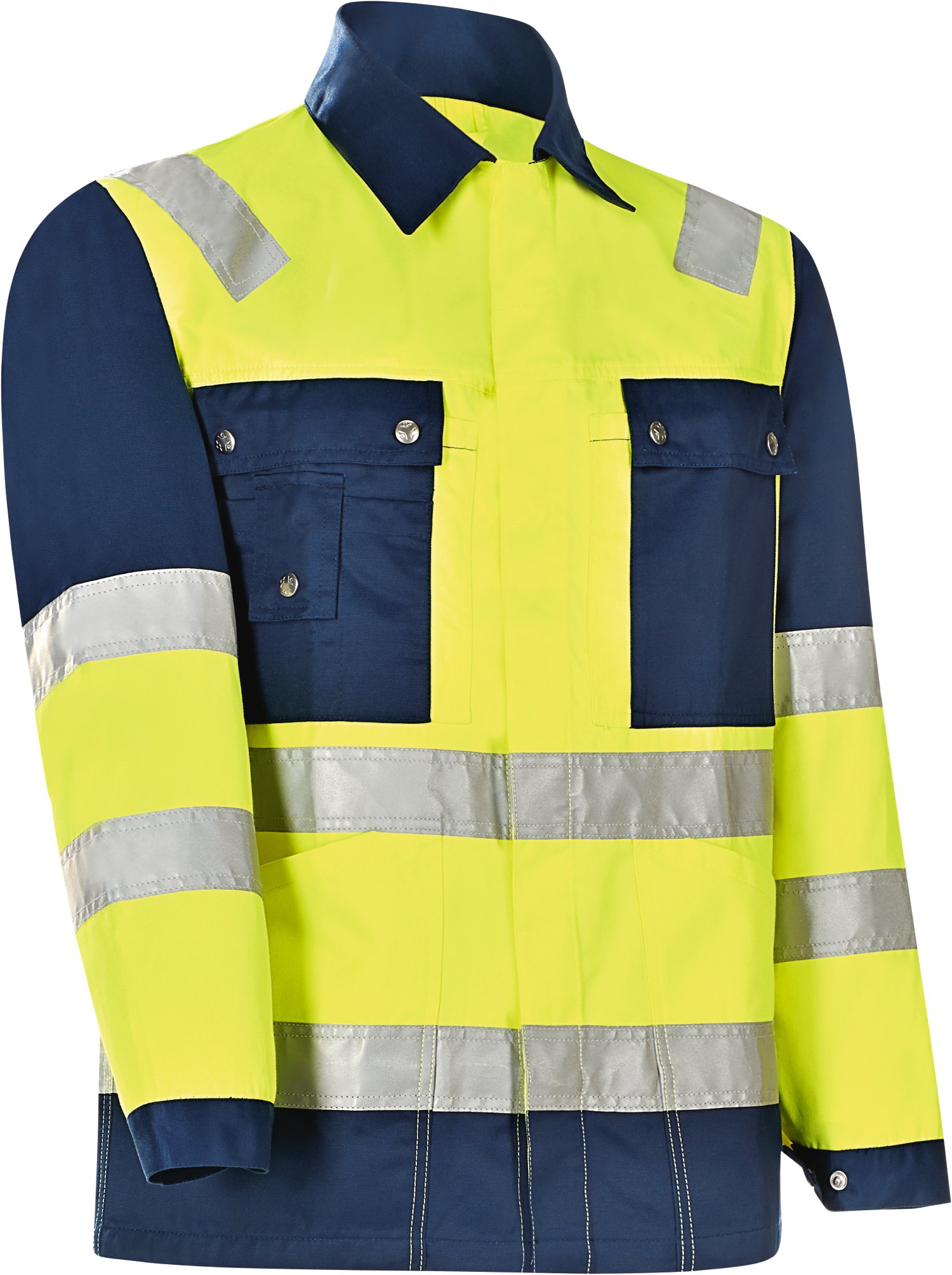 WERKSTOFF Herren Bundjacke Signal Exklusiv signalgelb/blau