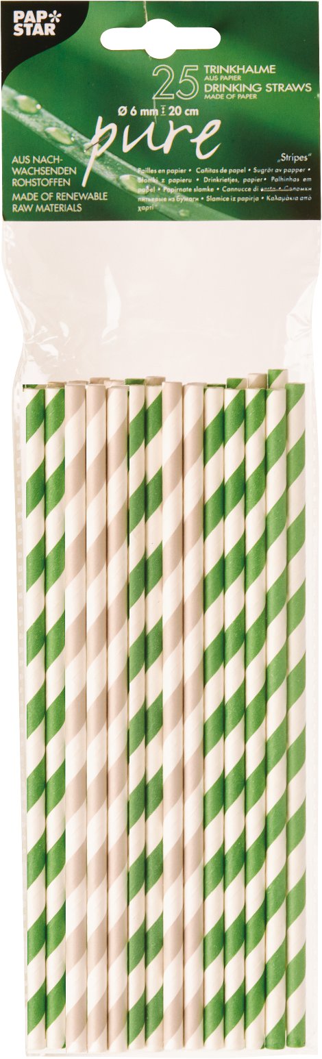 Trinkhalm Pure Stripes 20 cm 25 Stk.