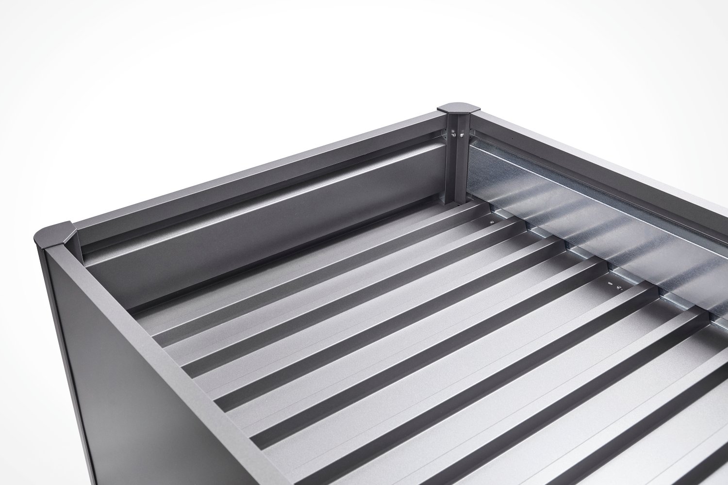 BIOHORT Zwischenboden Hochbeet 4x1 m, Dunkelgrau-Metallic 393,7x100x3 cm (BxTxH)