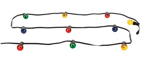 GLOBO LED-Lichterkette Nirva Schwarz /10x Bunte E27 Birnen 25W Länge 4,7 m