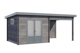 WOLFF FINNHAUS Gartenhaus WPC Belana 5629 Grau 28 mm