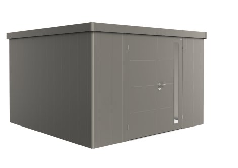 BIOHORT Gerätehaus Neo 4D Doppeltür 348x348x222 cm, Quarzgrau-Metallic