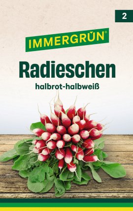 IMMERGRÜN Tütensamen Radieschen Rundes halbrot-halbweiss