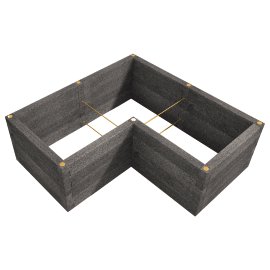 LEIER Hochbeet Durisol Anthrazit  L-Form 230x230x80 cm (LxBxH)