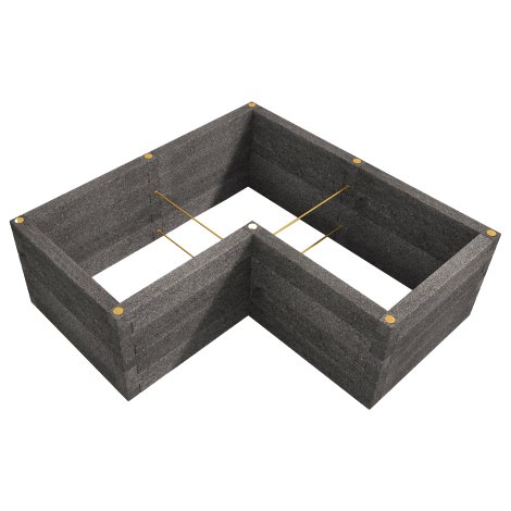 LEIER Hochbeet Durisol Anthrazit  L-Form 230x230x80 cm (LxBxH)