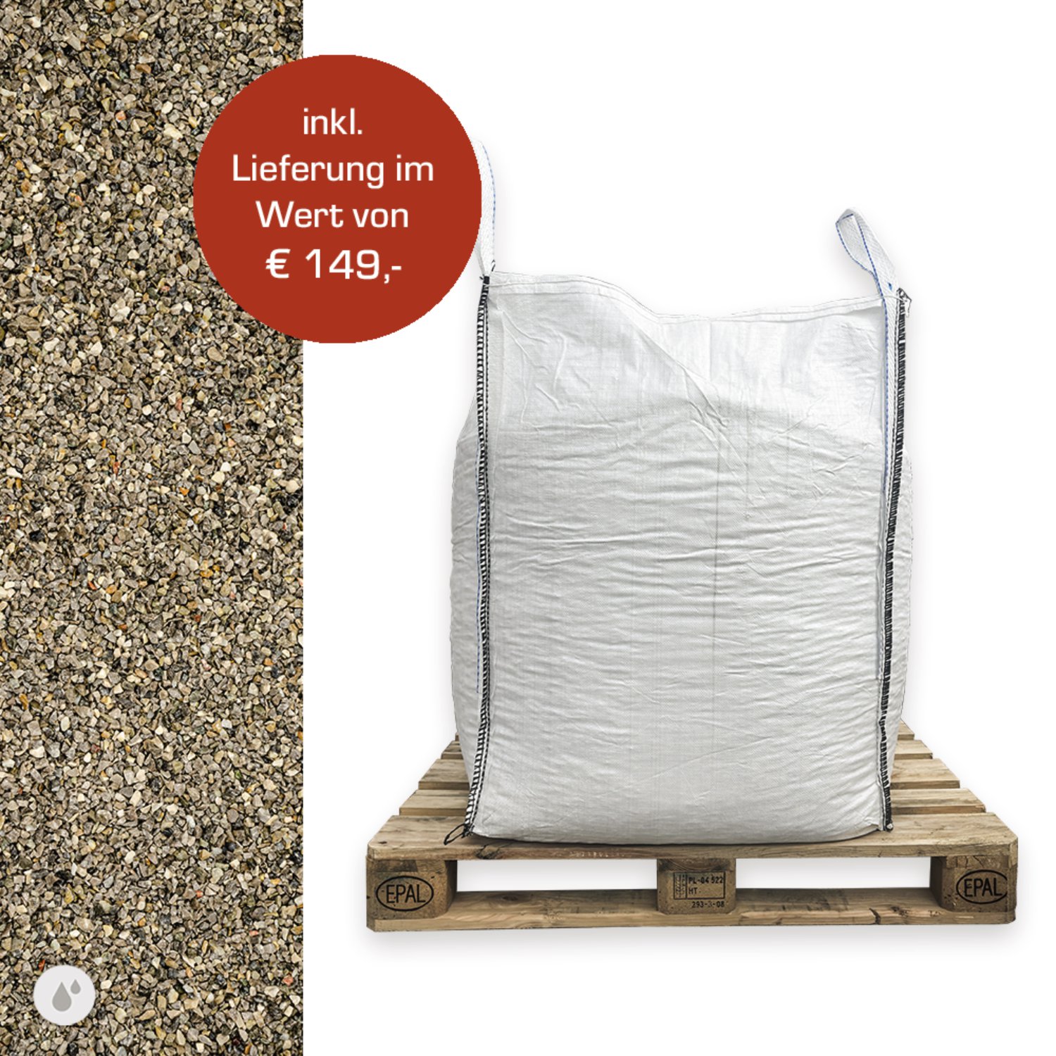 CASAFINO Streu- und Pflastersplitt 2-4mm feucht 1000kg Big Bag