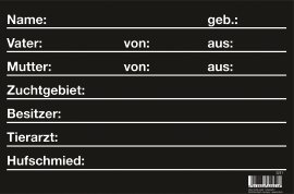 Stalltafel für Pferde, schwarz