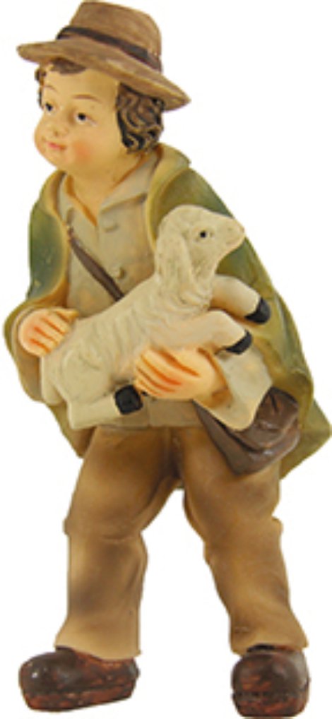 Hirtenjunge mit Lamm 8 cm