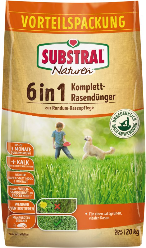 SUBSTRAL® NATUREN® 6 in 1 Komplett-Rasendünger 10 kg