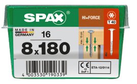SPAX Schraube HIF Wirox 8 mm 16 Stk.