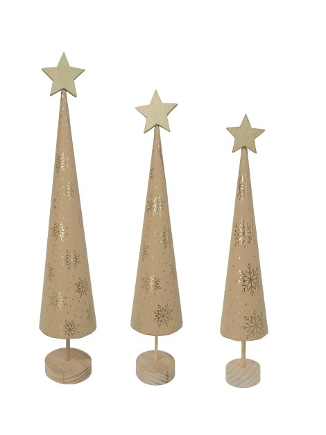 Dekofigur Papierbaum Gold 8x8x43 cm