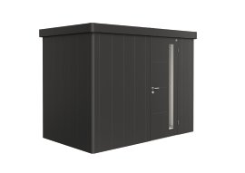 BIOHORT Gerätehaus Neo 1C Standardtür 292x180x222 cm, Dunkelgrau-Metallic