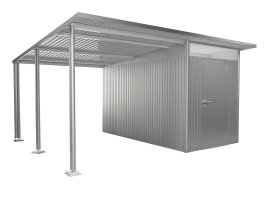 BIOHORT Seitendach für BIOHORT Gerätehaus AvantGarde A4+A8 Silber-Metallic L