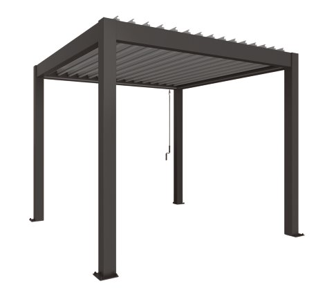 BIOHORT Pergola Dunkelgrau/Silber-Metallic 3x3 m