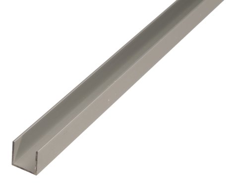 ALBERTS U-Profil Aluminium Silber 1 m, 10x8x1,5 mm