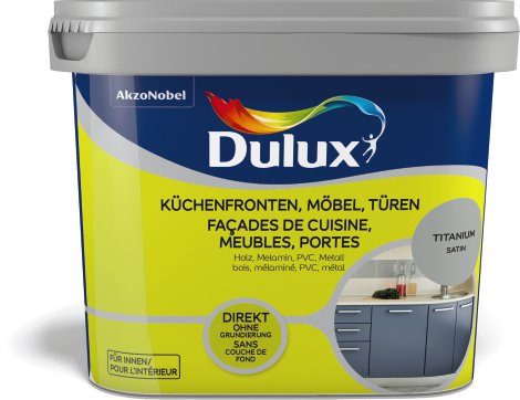 DULUX Farbe für Küchenmöbel und Türen Satin Titan 0,75 l