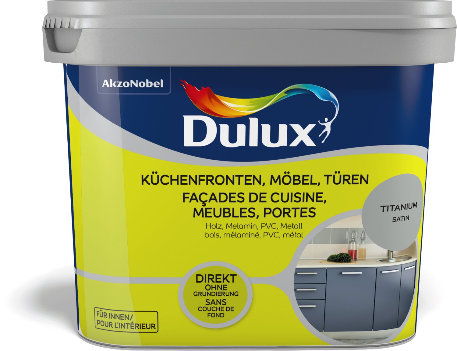 DULUX Farbe für Küchenmöbel und Türen Satin Titan