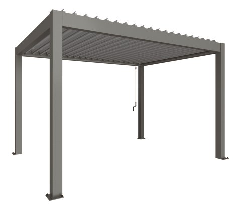 BIOHORT Pergola Quarzgrau/Silber-Metallic 4x3 m