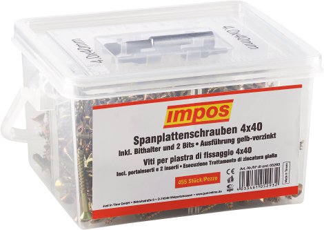 IMPOS Schraubenbox Spanplattenschrauben Torx 40x4 mm, 455 Stk.