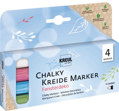 KREUL Kreidemarker Chalky Fensterdeko 4er-Set