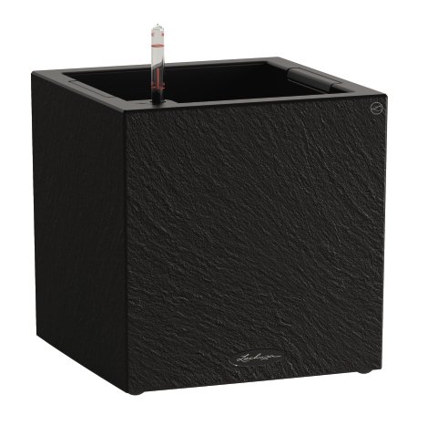 LECHUZA Pflanzgefäß Low Graphit-Schwarz 40 cm