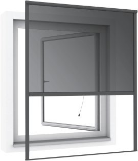 WINDHAGER Einhänge-Rahmenfenster - COOL, anthrazit