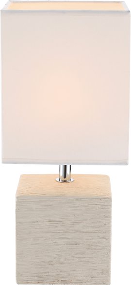 GLOBO Tischleuchte Geri Beige/Weiß E14 40W 13x11x29 cm (LxBxH)