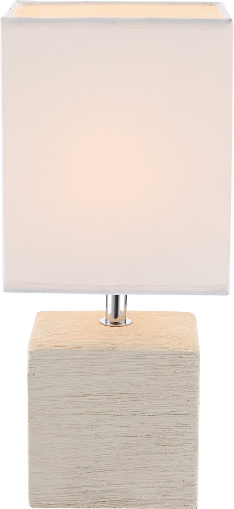 GLOBO Tischleuchte Geri Beige/Weiß E14 40W 13x11x29 cm (LxBxH)