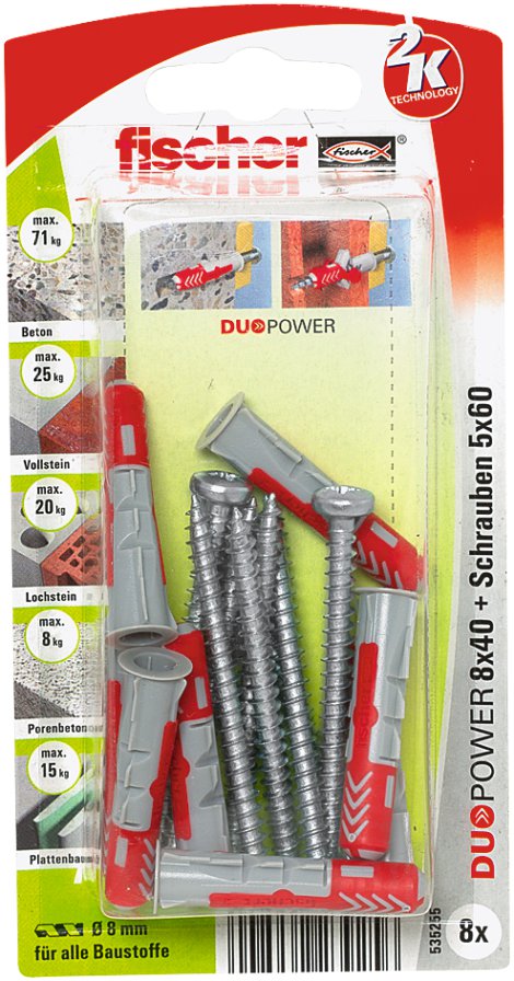 FISCHER Universaldübel DuoPower PH K 8x40 mm 8 Stk.