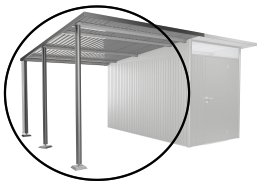 BIOHORT Seitendach für BIOHORT Gerätehaus AvantGarde A4+A8 Quarzgrau-Metallic L