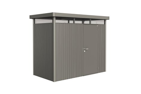 BIOHORT Gerätehaus HighLine H1 mit Standardtür 275x155x222 cm, Quarzgrau-Metallic