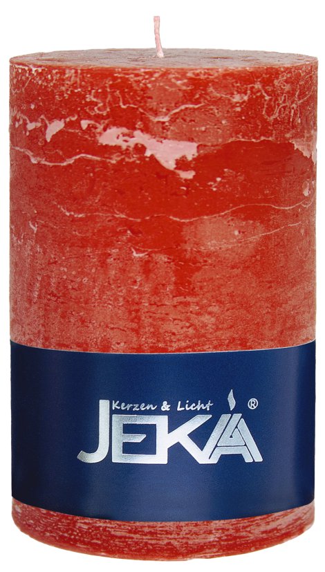 JEKA Rustik Stumpenkerze Rot 70x100 mm (ØxH)