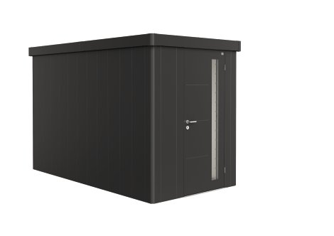BIOHORT Gerätehaus Neo 4A Standardtür 348x180x222 cm, Dunkelgrau-metallic