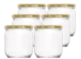 Honigglas mit Deckel 0,5 kg