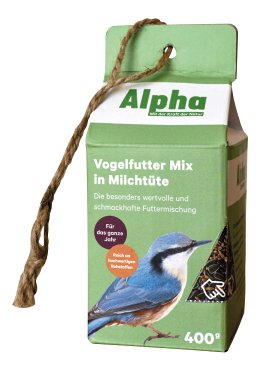 ALPHA Vogelfutter in Milchtüte