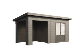 WOLFF FINNHAUS Gartenhaus Tona 5024 Anthrazit 28 mm