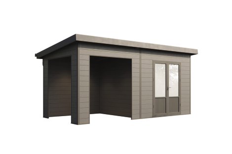 WOLFF FINNHAUS Gartenhaus Tona 5024 Anthrazit 28 mm