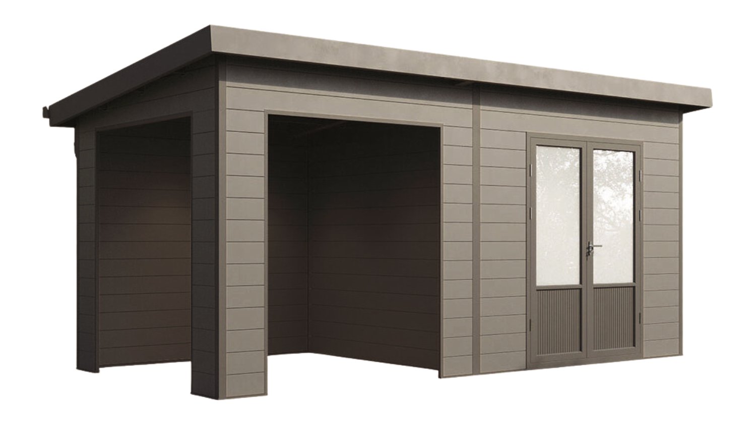 WOLFF FINNHAUS Gartenhaus Tona 5024 Anthrazit 28 mm