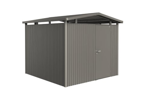 BIOHORT Gerätehaus Panorama P4 Standardtür 273x278x227 cm, Quarzgrau-Metallic