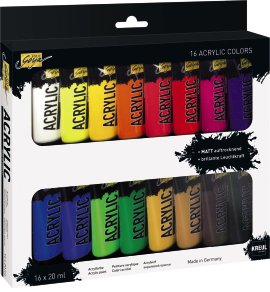 KREUL Acrylfarbe 20 ml Tuben 16er-Set