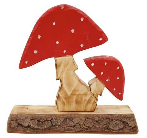 Deko-Fliegenpilz auf Dichtenholz 27,5x30 cm