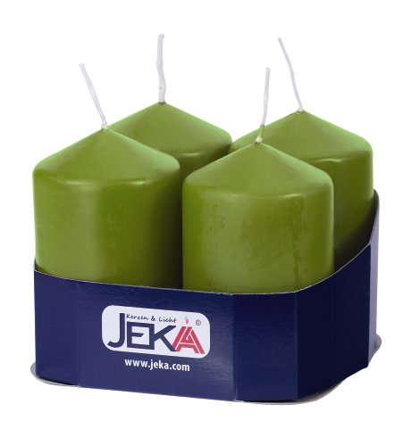 JEKA Stumpenkerze Pistazie glatt 80x50 mm (ØxH) 4 Stk.