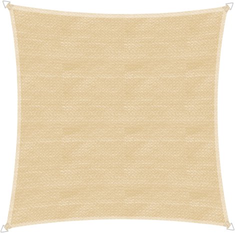 WINDHAGER Sonnensegel CAPRI quadrat 5x5 m, champagner
