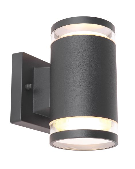 GLOBO LED-Außenwandleuchte Alcal Anthrazit klar 2x LED GX53 11W 230V 10x16,5 cm (BxH)