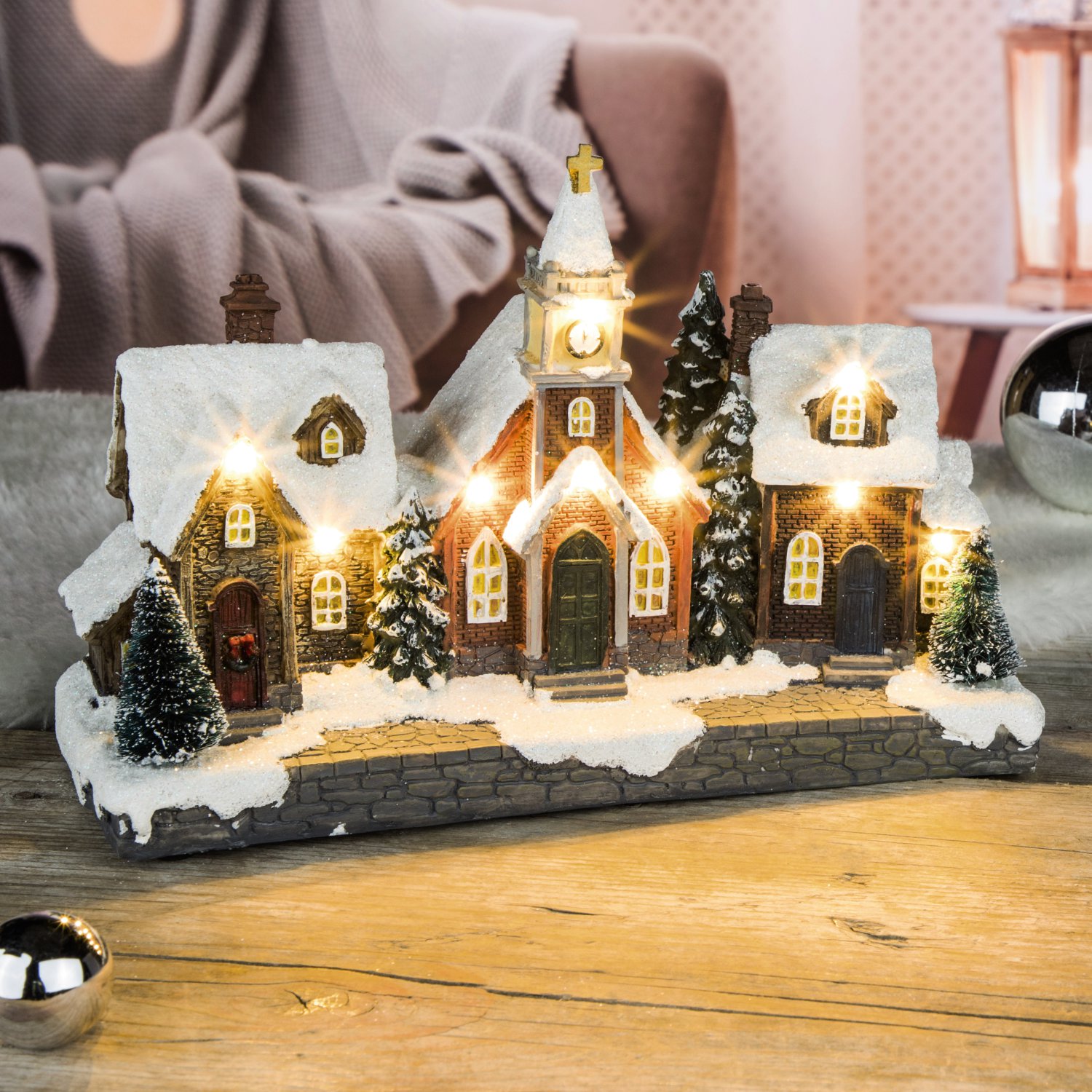 LED-Weihnachtsdorf Poly 26,5x10x17,5 cm