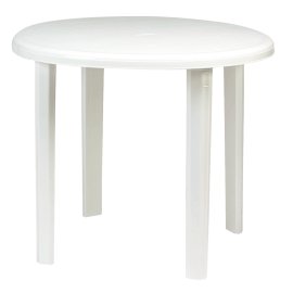 Tisch Vollkunststoff ⌀ 90 cm, Weiß